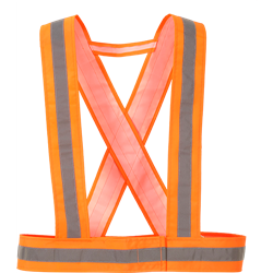 Szelki z taśmą ostrzegawczą