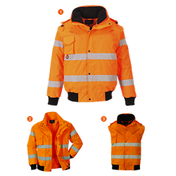 Kurtka ostrzegawcza Bomber  3w1