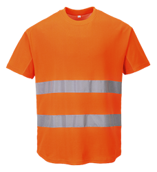 Ostrzegawczy T-shirt z panelami z siatki