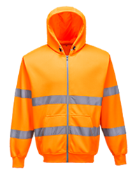 Bluza ostrzegawcza z kapturem zapinana na zamek błyskawiczny