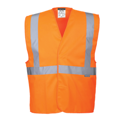 Kamizelka ostrzegawcza z taśmą poziomą i pionową