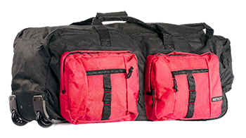 Torba podróżna z wieloma kieszeniami.