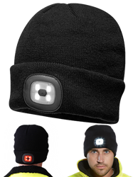 Czapka z dwoma lampkami LED